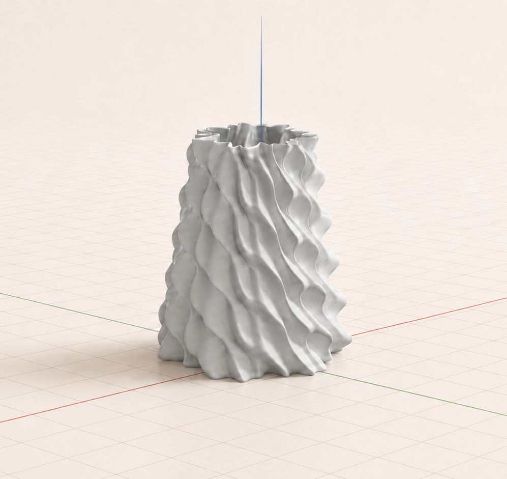 Commissioned white sculptural lamp